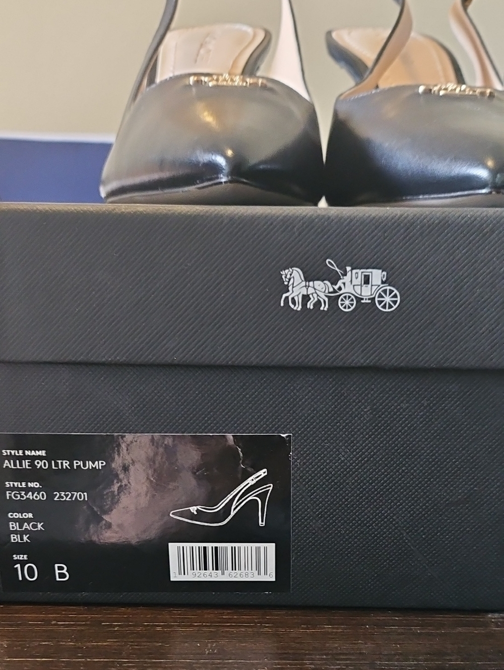 Black Coach Sling Back Pump Size 10